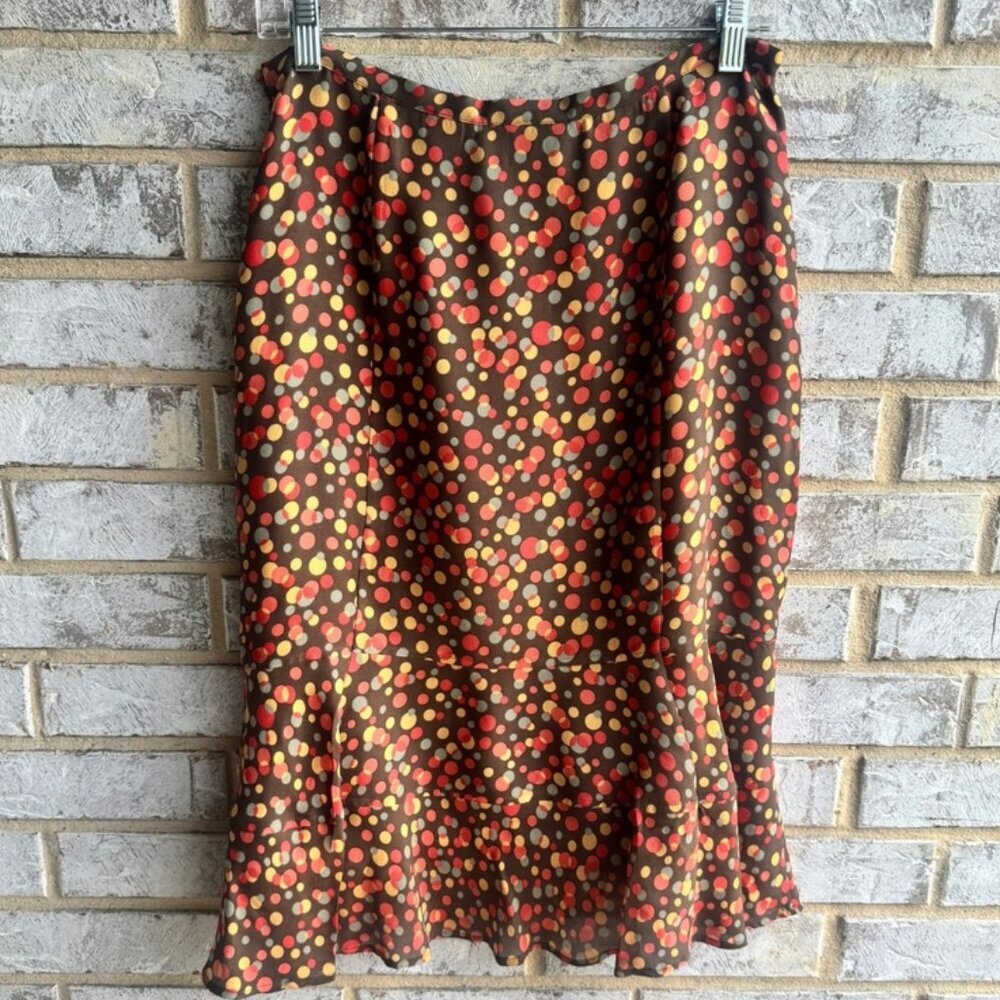 Valerie Stevens 100% Silk Polka Dot Skirt Women's Size 8